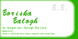 boriska balogh business card
